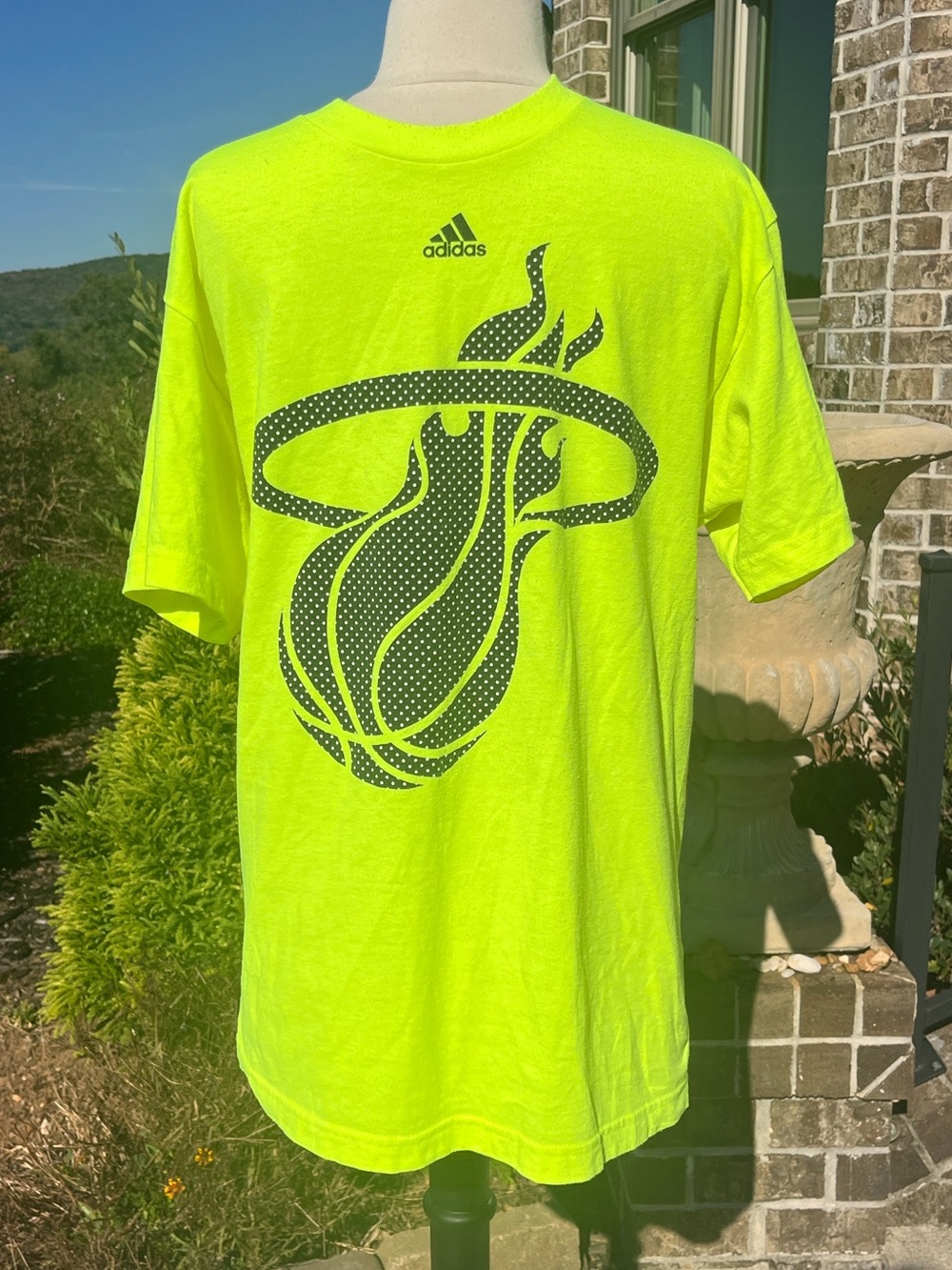 Miami Heat adidas Men's Neon Yellow Graphic Basketball Tee